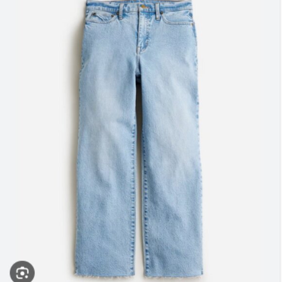 J. Crew Petite High Rise Slim Wide Jean in Eliza Wash - Picture 1 of 5